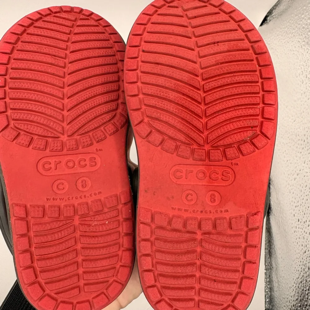 Baby Crocs Water Shoes Red‎ Gray C8